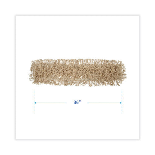 Industrial Dust Mop Head, Washable, Hygrade Cotton, 36w X 5d, White.