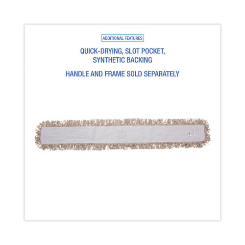 Industrial Dust Mop Head, Hygrade Cotton, 60w X 5d, White.