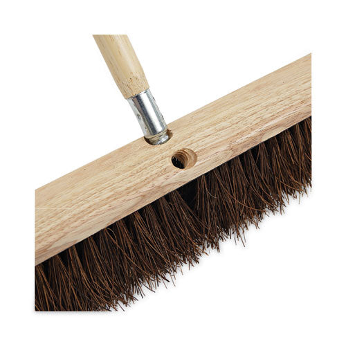 Metal Tip Threaded Hardwood Broom Handle, 1.13" Dia X 60", Natural.