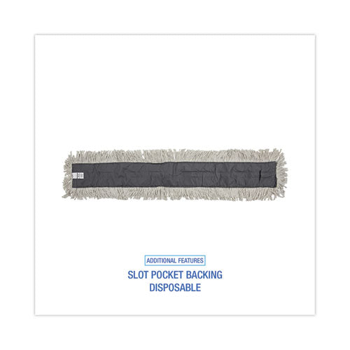 Mop Head, Dust, Disposable, Cotton/synthetic Fibers, 48 X 5, White.