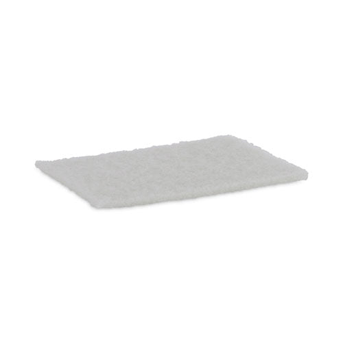 Light Duty Scour Pad, White, 6 X 9, White, 20/carton.
