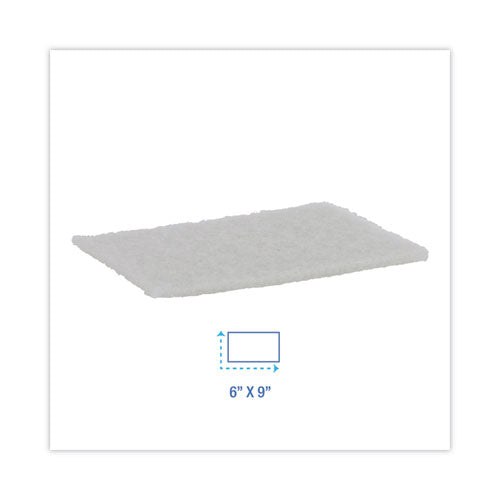 Light Duty Scour Pad, White, 6 X 9, White, 20/carton.