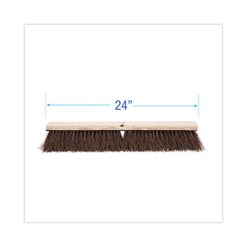 Floor Brush Head, 3.25" Natural Palmyra Fiber Bristles, 24" Brush.