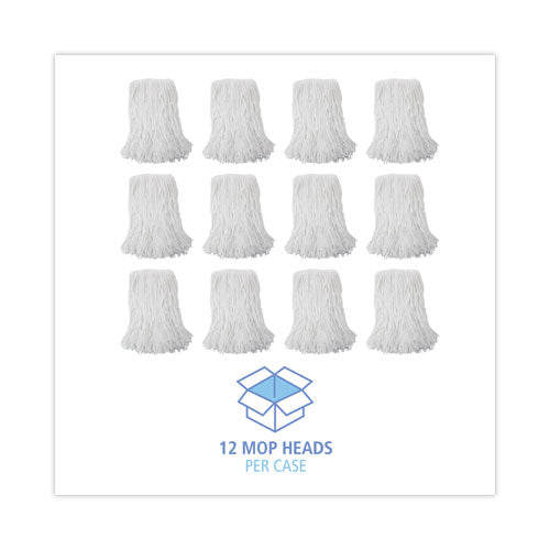 Mop Head, Value Standard Head, Rayon Fiber, Cut-end, Size No. 16, White, 12/carton.