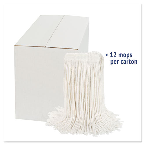 Cut-end Wet Mop Head, Rayon, No. 20, White, 12/carton.