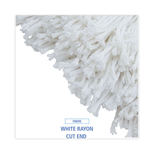 Cut-end Wet Mop Head, Rayon, No. 32, White, 12/carton.