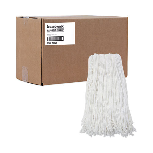 Cut-end Wet Mop Head, Rayon, No. 32, White, 12/carton.