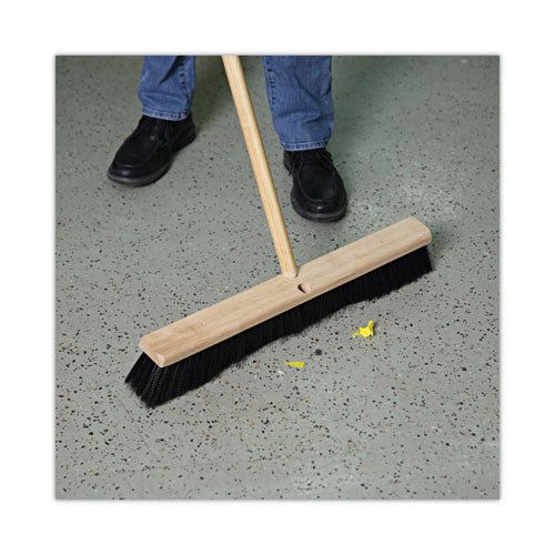 Floor Brush Head, 3" Black Polypropylene Bristles, 24" Brush.