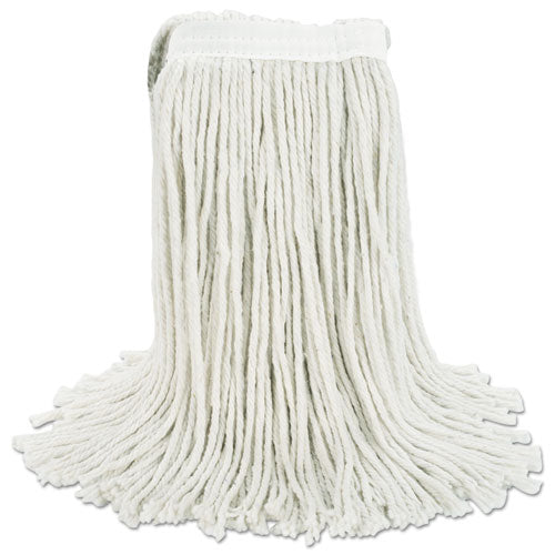 Premium Cut-end Wet Mop Heads, Cotton, 24oz, White, 12/carton.