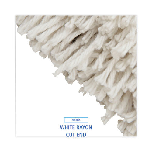 Premium Cut-end Wet Mop Heads, Rayon, 24oz, White, 12/carton.