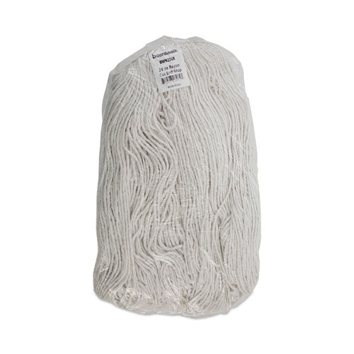Premium Cut-end Wet Mop Heads, Rayon, 24oz, White, 12/carton.