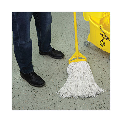 Premium Cut-end Wet Mop Heads, Rayon, 24oz, White, 12/carton.