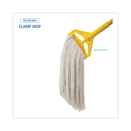 Premium Cut-end Wet Mop Heads, Rayon, 24oz, White, 12/carton.