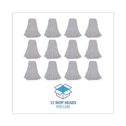 Mop Head, Premium Standard Head, Rayon Fiber, 32oz, White, 12/carton.