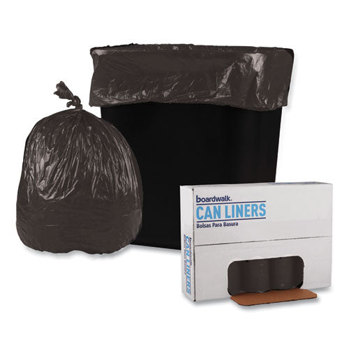 Low-density Waste Can Liners, 10 Gal, 0.35 Mil, 24" X 23", Black, Perforated Roll, 50 Bags/roll, 10 Rolls/carton.