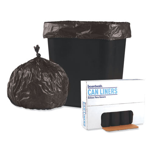 Low-density Waste Can Liners, 16 Gal, 0.35 Mil, 24" X 32", Black, Perforated Roll, 50 Bags/roll, 10 Rolls/carton.