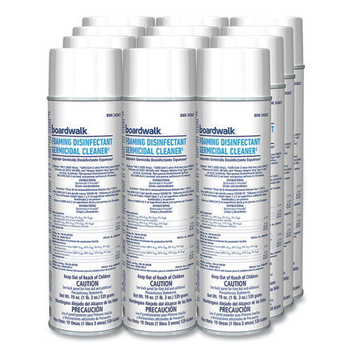 Foaming Disinfectant Germicidal Cleaner, Flowery Scent, 19 Oz Aerosol Can, 12/carton.