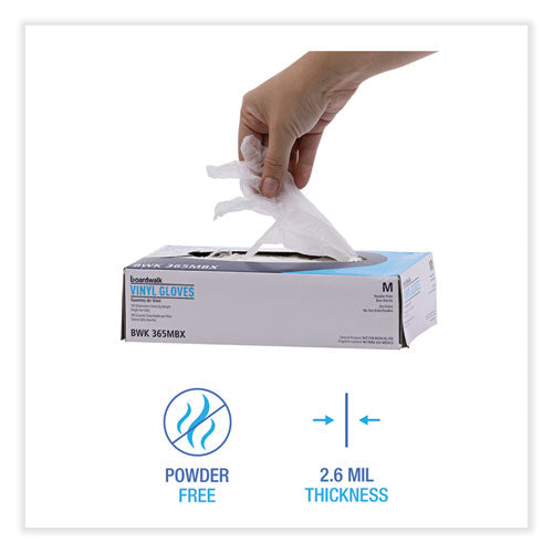 General Purpose Vinyl Gloves, Powder/latex-free, 2.6 Mil, Medium, Clear, 100/box.