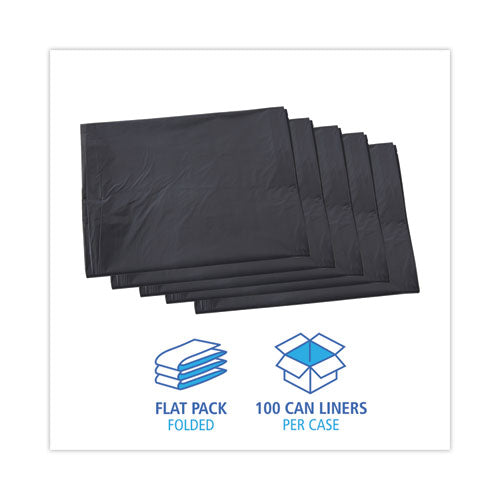 Linear Low Density Industrial Can Liners, 60 Gal, 1.1 Mil, 38" X 58", Gray, Flat Pack, 100/carton.