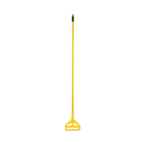 Looped End Mop Kit, Medium Blue Cotton/rayon/synthetic Head,60" Yellow Metal/polypropylene Handle