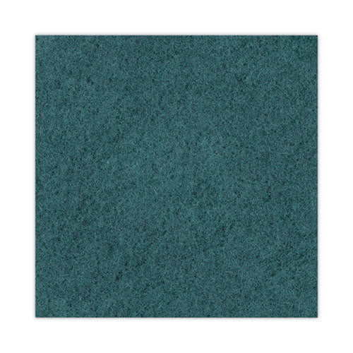 Heavy-duty Scrubbing Floor Pads, 18" Diameter, Green, 5/carton.