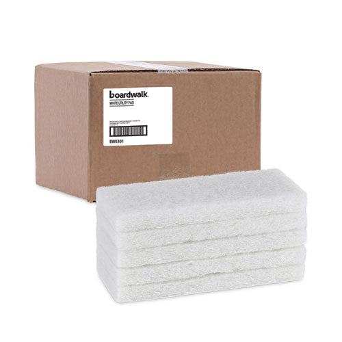 Light Duty Scour Pad, 4.63  X 10, White, 20/carton.