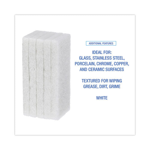 Light Duty Scour Pad, 4.63  X 10, White, 20/carton.