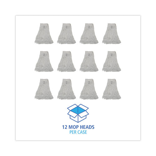 Pro Loop Web/tailband Wet Mop Head, Rayon, #24 Size, White, 12/carton.