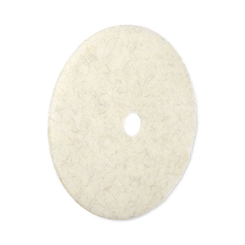 Natural Burnishing Floor Pads, 27" Diameter, White, 5/carton.