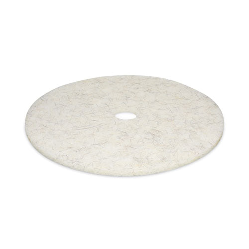 Natural Burnishing Floor Pads, 27" Diameter, White, 5/carton.