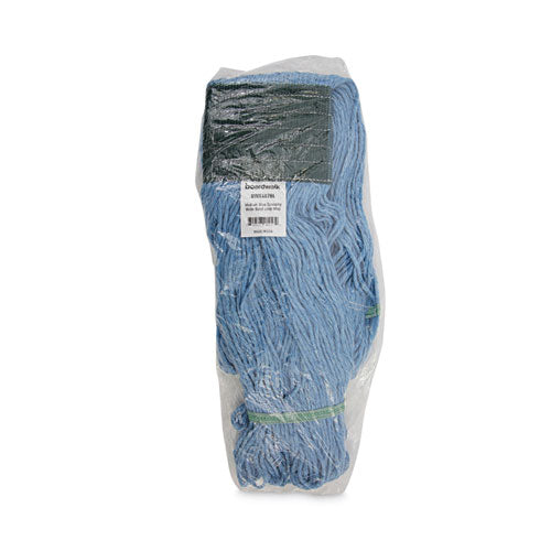 Mop Head, Premium Standard Head, Cotton/rayon Fiber, Medium, Blue, 12/carton.