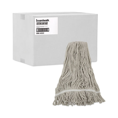 Mop Head, Loop Web/tailband, Value Standard, Cotton, No. 32, White, 12/carton.