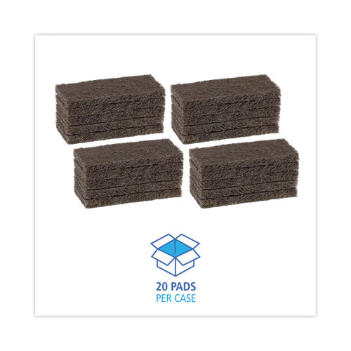 Heavy-duty Scour Pad, 4.63 X 10, Brown, 20/carton.