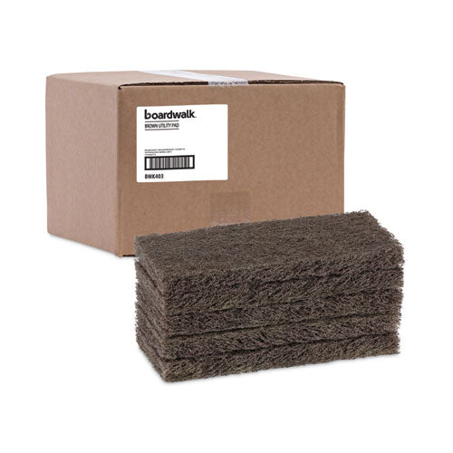 Heavy-duty Scour Pad, 4.63 X 10, Brown, 20/carton.