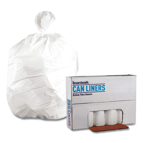 Low-density Waste Can Liners, 45 Gal, 0.6 Mil, 40" X 46", White, Perforated Roll, 25 Bags/roll, 4 Rolls/carton.