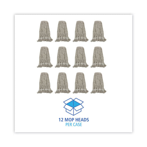 Pro Loop Web/tailband Wet Mop Head, Cotton, 24oz, White, 12/carton.