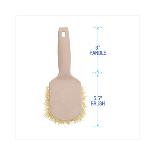Utility Brush, Cream Polypropylene Bristles, 5.5 Brush, 3" Tan Plastic Handle