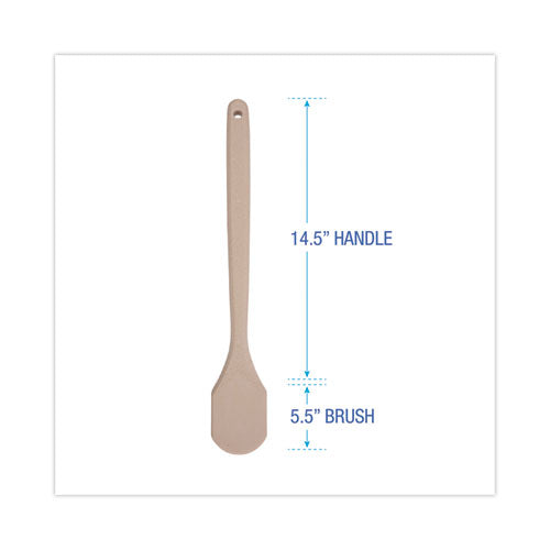 Utility Brush, Cream Nylon Bristles, 5.5" Brush, 14.5" Tan Plastic Handle.