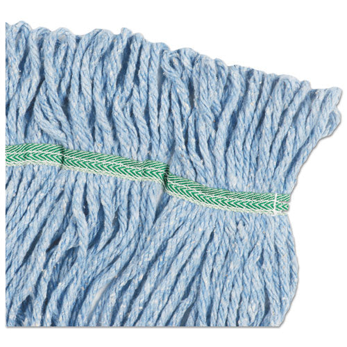 Super Loop Wet Mop Head, Cotton/synthetic Fiber, 5" Headband, Medium Size, Blue, 12/carton.