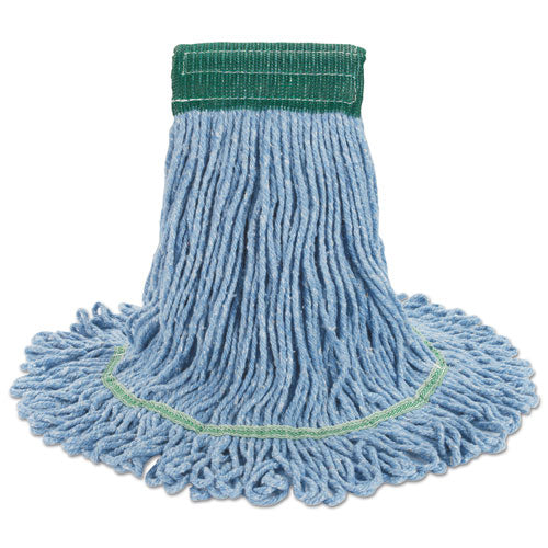 Super Loop Wet Mop Head, Cotton/synthetic Fiber, 5" Headband, Medium Size, Blue.