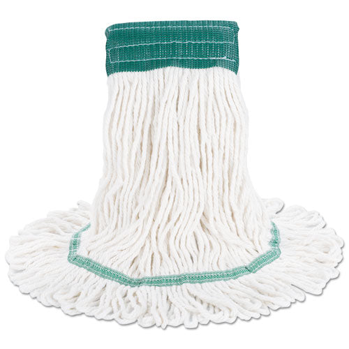 Super Loop Wet Mop Head, Cotton/synthetic Fiber, 5" Headband, Medium Size, White.