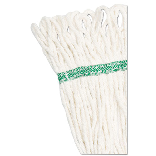 Super Loop Wet Mop Head, Cotton/synthetic Fiber, 5" Headband, Medium Size, White.