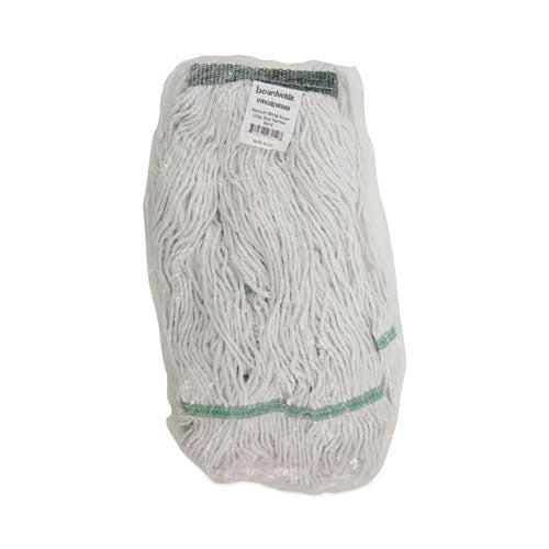 Mop Head, Premium Standard Head, Cotton/rayon Fiber, Medium, White.