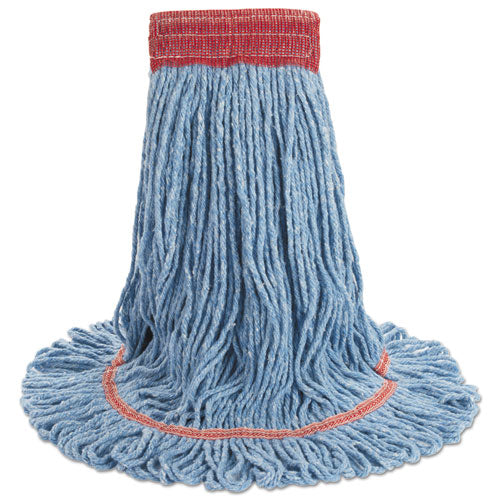Super Loop Wet Mop Head, Cotton/synthetic Fiber, 5" Headband, Large Size, Blue, 12/carton.
