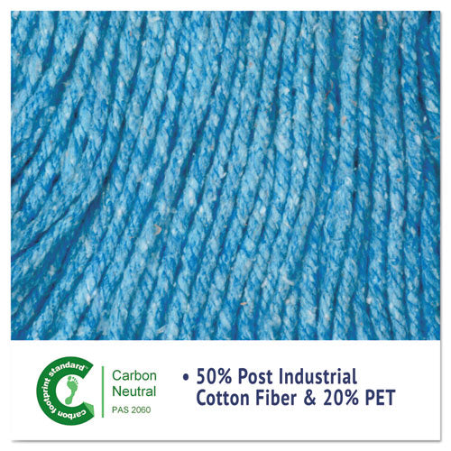 Super Loop Wet Mop Head, Cotton/synthetic Fiber, 5" Headband, Large Size, Blue