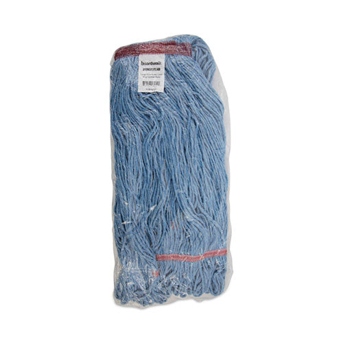 Super Loop Wet Mop Head, Cotton/synthetic Fiber, 1" Headband, Large Size, Blue, 12/carton.