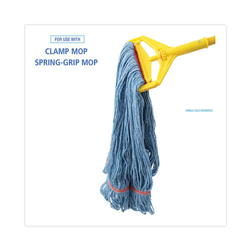 Super Loop Wet Mop Head, Cotton/synthetic Fiber, 1" Headband, Large Size, Blue, 12/carton.