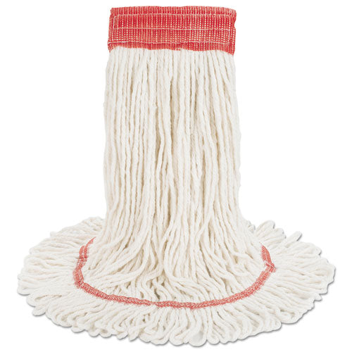 Super Loop Wet Mop Head, Cotton/synthetic Fiber, 5" Headband, Large Size, White.