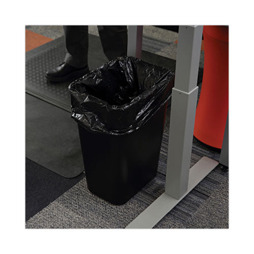 Low-density Waste Can Liners,16 Gal, 1 Mil, 24" X 32", Black, Perforated Roll, 10 Bags/roll, 15 Rolls/carton
