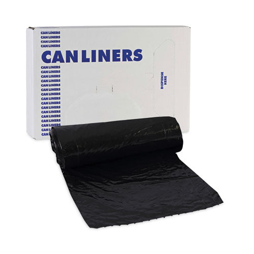 Low-density Waste Can Liners,16 Gal, 1 Mil, 24" X 32", Black, Perforated Roll, 10 Bags/roll, 15 Rolls/carton